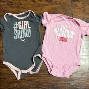 Puma and TMC Kids One Piece Set - Pink and Gray Baby Size 3-6 Months
